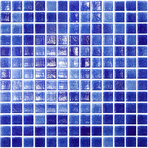 Mosaico 25mm x 25mm. Azul niebla fuerte. Caja con 2m2